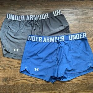 LOT OF 2 || Under Armour Black and Blue Athletic Shorts Sz L